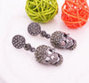 Vintage Steampunk Long Skull Statement Earrings