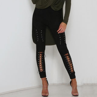 Lace Up Leather Pants