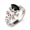 Luxury 10KT White Gold Filled Black Zircon CZ Skull Rings