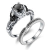 Vintage Skull Black Zircon Engagement Ring