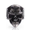 Floral Artistic Design Skull Rings