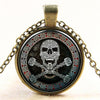 Glass Domed Sugar Skull Pendant Necklaces