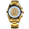 Men Skull Stainless Steel Auto Mechanical Wrist Watch
