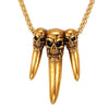 Punk Skull Wolf Tooth Pendant Necklaces
