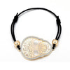 Hollow Flower Skull Crystal Charm Bracelet