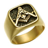 Hot Punk Masonic Skull Wedding Rings