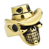 Country Rock Skull Hat Stainless Steel Ring