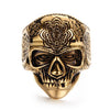 Floral Artistic Design Skull Rings