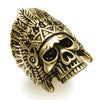 Feather Crown Indians Chief Skull Rings