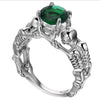 Multi-Color Stone CZ Skull Wedding Rings