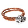Double Layer Genuine Leather Skull Bracelets