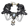 Crystal Gothic Black Lace Choker Necklaces