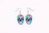 Acrylic Flower Skull Head Earrings