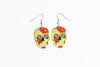 Acrylic Flower Skull Head Earrings