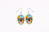 Acrylic Flower Skull Head Earrings