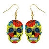 Acrylic Flower Skull Head Earrings