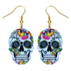 Acrylic Flower Skull Head Earrings