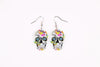 Acrylic Flower Skull Head Earrings
