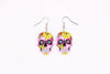 Acrylic Flower Skull Head Earrings