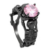 Multi-Color Stone CZ Skull Wedding Rings