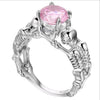 Multi-Color Stone CZ Skull Wedding Rings