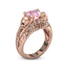 Vintage Skull Heart CZ Stone Rings