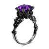 Multi-Color Cubic Zircon Skull Wedding Rings