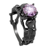 Multi-Color Stone CZ Skull Wedding Rings