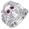 Rose Zircon Stone Eyes Skull Rings
