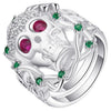 Rose Zircon Stone Eyes Skull Rings