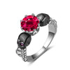 Rhodium Plated Red Skull Zircon Wedding Ring