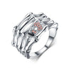 Skull CZ Silver Punk Ring