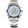 Men Skull Stainless Steel Auto Mechanical Wrist Watch