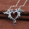 Vintage Crystal Heart Dragon Necklace