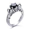 Simulated Stones Skull Band Engagement Rings