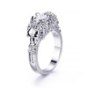 CZ Floral Skull Design Engagement Rings