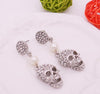 Vintage Steampunk Long Skull Statement Earrings