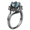Vintage Blue CZ Crystal Engagement Ring﻿