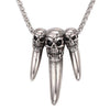 Punk Skull Wolf Tooth Pendant Necklaces