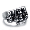 Biker Ring Anarchy Death Fist Skull Ring