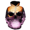 3D Purple Skull Hoodie - designfullprint