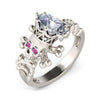 Luxury 10KT White Gold Filled Black Zircon CZ Skull Rings