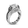 Vintage Skull Heart CZ Stone Rings