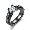 Punk Skull Black Crystal Zircon Wedding Ring