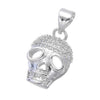 Crystal Micro Pave Zircon Skull Pendant Necklaces