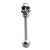 Skull Head Stainless Steel Tongue Piercing Rings