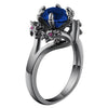 Vintage Blue CZ Crystal Engagement Ring﻿