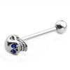 Skull Head Stainless Steel Tongue Piercing Rings