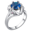 Vintage Blue CZ Crystal Engagement Ring﻿