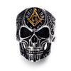 Stainless Steel Masonic Skull Personality Ring